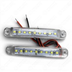 Габаритний вогонь Лед білий 2шт. 24В, IP67, 9 діодів SMD з кріплення 100х15х10мм. Габаритний вогонь Лед білий 2шт. 24В, IP67, 9 діодів SMD з кріплення 100х15х10мм.