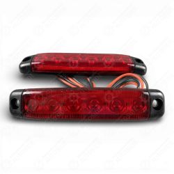 Габаритний вогонь LED червоний 2шт. 24В, IP67, 6 діодів з лінзою та кріпленням Габаритний вогонь LED червоний 2шт. 24В, IP67, 6 діодів з лінзою та кріпленням